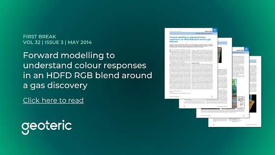 First Break VOL 32 ISSUE 3 May 2014 Forward modelling to understand colour responses in an HDFD RGB blend around a gas discovery